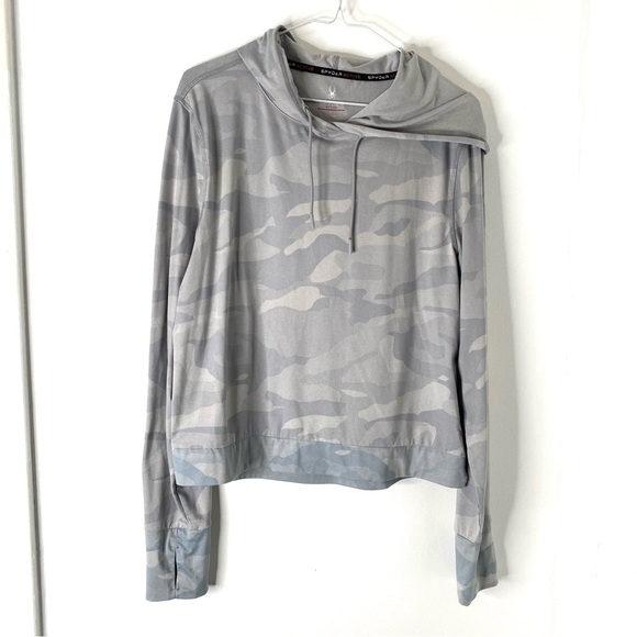 Spyder Tops - Spyder Active Grey Camo Hoodie